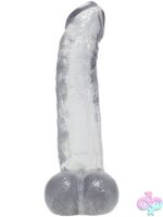 Crystal Jellies Curved Realistic Cock With Balls 8 Inch - Image 2
