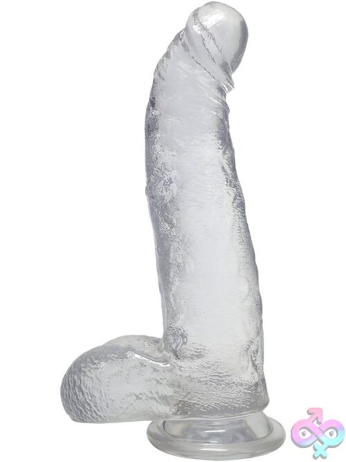 Crystal Jellies Curved Realistic Cock With Balls 8 Inch - Image 3