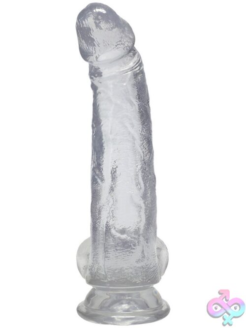 Crystal Jellies Curved Realistic Cock With Balls 8 Inch - Image 4