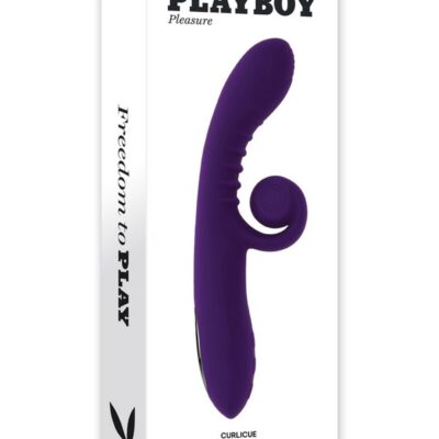 Purple spiral rabbit vibrator with G-spot shaft and flexible clit stimulator by Playboy Pleasure