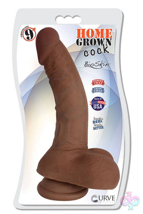 Curve Toys Sex Toys - 9" Home Grown Cock - Chocolate
