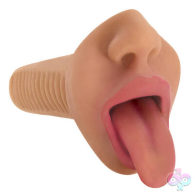 Mistress Selene Mouth Latte oral vibrating masturbator by Curve Toys in beige