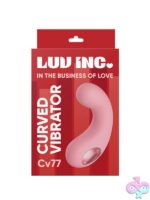 Light pink curved clitoral vibrator by Luv Inc