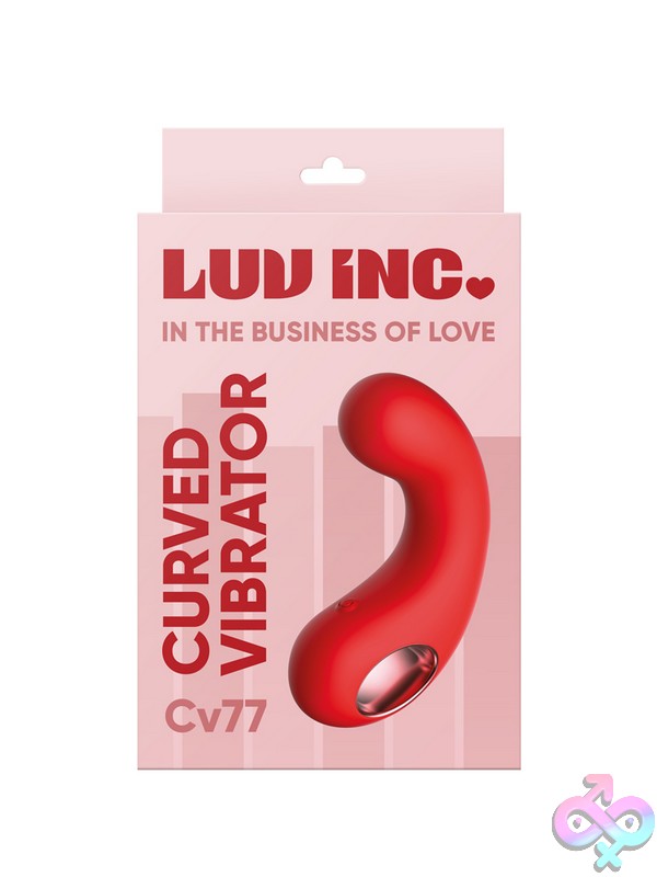 Discreet-Toys-Cv77-Curved-Vibrator-Red-Nu-Ll-7218-06 Curved Red Clitoral Vibrator With Arched Tip By Luv Inc