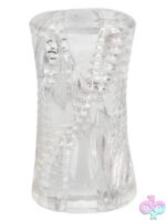 Cyclone Dual Ribbed Stroker – Clear TPE Masturbator - Image 2
