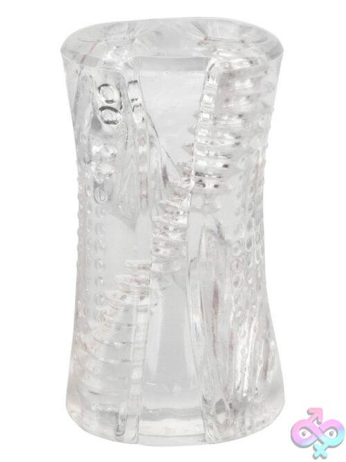 Cyclone Dual Ribbed Stroker – Clear Tpe Masturbator - Image 2