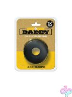 Thick black soft-touch silicone cock ring for bulge enhancement by Boneyard Toys
