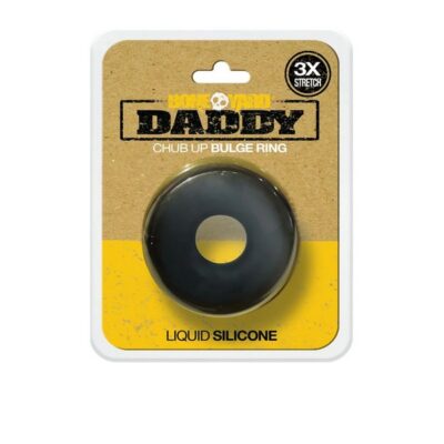 Thick black soft-touch silicone cock ring for bulge enhancement by Boneyard Toys