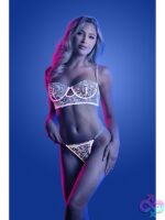 Daydream Glow-in-the-Dark Rose Embroidered Longline Bra & Thong Set - Image 2