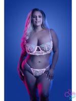 Daydream Glow-in-the-Dark Rose Embroidered Longline Bra & Thong Set - Image 2