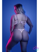 Daydream Glow-in-the-Dark Rose Embroidered Longline Bra & Thong Set - Image 3
