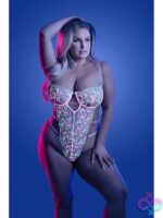 Daydream Teddy – Glow-in-the-Dark Rose Embroidered Cutout in Light Pink - Image 2