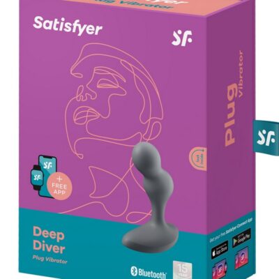 App-controlled gray silicone anal vibrator with ascending ball structure by Satisfyer