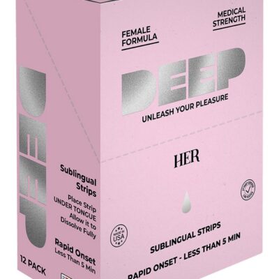 Clear sublingual arousal strips 12-piece display by Doc Johnson