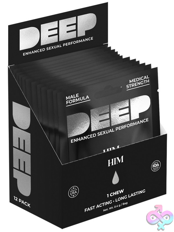 Discreet-Toys-Deep-Him-Chew-12Pc-Display-Nu-Dj4550-46Bx Deep Him Chew 12-Piece Counter Display With Clear Case By Deep