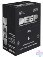 DEEP Him clear sublingual performance strip 12-piece counter display by Doc Johnson