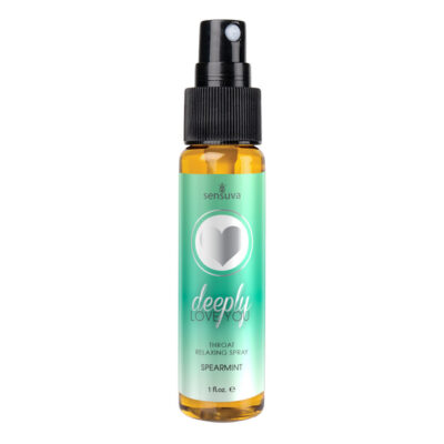 Throat Relaxing Spray Spearmint Deeply Love You by Sensuva 1 fl oz clear bottle