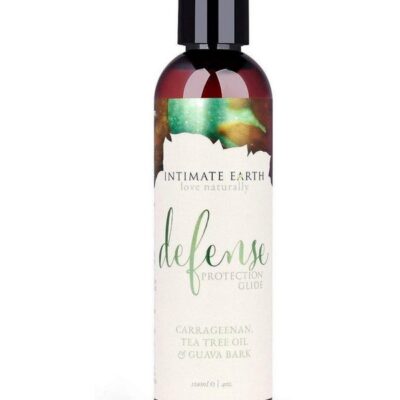 Intimate Earth Defense Protection Glide 120ml water-based lubricant with sea kelp and tea tree oil by Intimate Earth