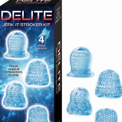 Four-piece textured pocket stroker kit in blue by Nasstoys