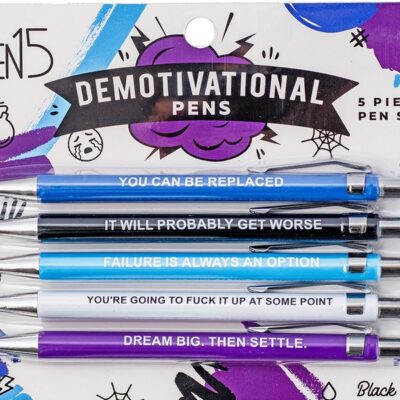 Demotivational Pens 5-Pack multicolor set by Wood Rocket