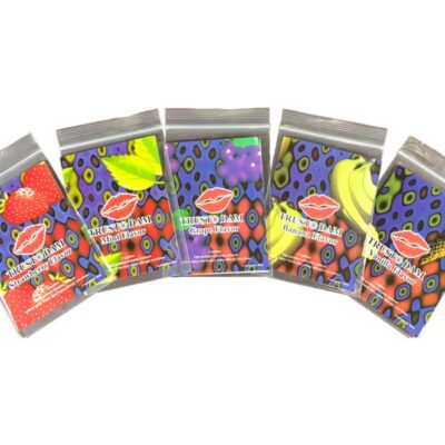 Assorted flavored latex dental dams 5-count purple pack by Paradise Marketing