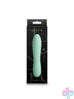 Destiny compact ribbed clitoral vibrator in mint green silicone by Ns Novelties