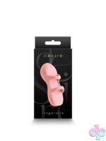 Desire Fingerella peach finger vibrator in soft pink body-safe silicone by Ns Novelties