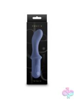 Curved cobalt blue G-spot vibrator with ergonomic handle in body-safe silicone by Ns Novelties