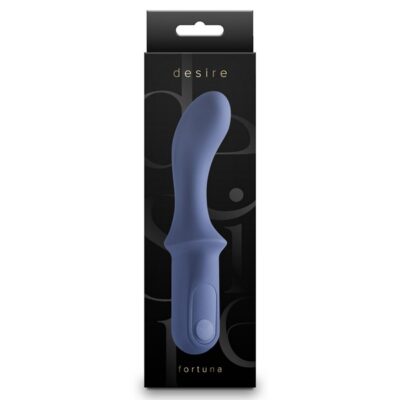 Curved cobalt blue G-spot vibrator with ergonomic handle in body-safe silicone by Ns Novelties