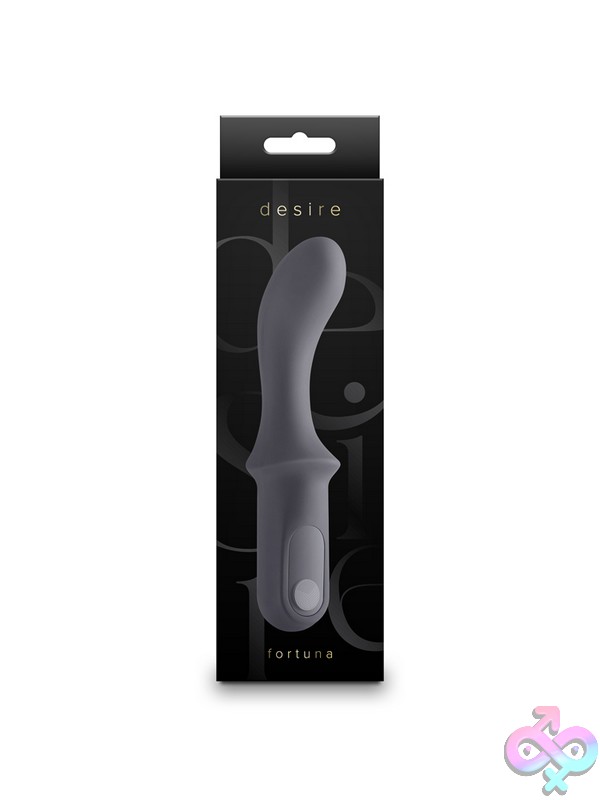 Discreet-Toys-Desire-Fortuna-Smoke-Nu-Nsn-0327-53 Smoke Black Small G-Spot Vibrator With Ergonomic Handle By Ns Novelties