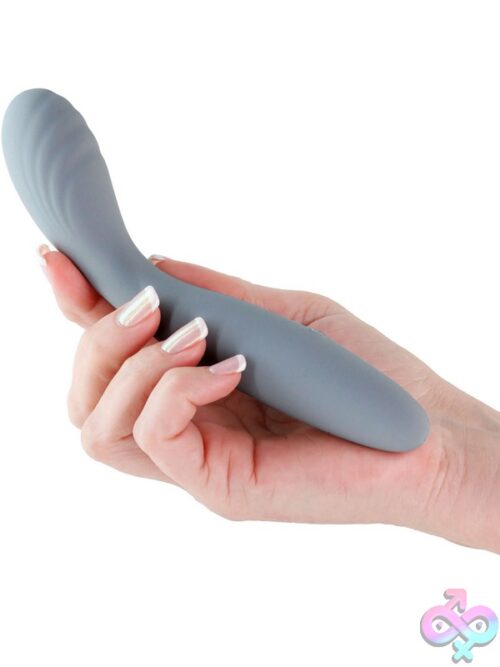 Desire Sonata Curved G-Spot Vibrator In Fog Gray - Image 3