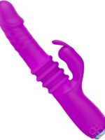 Slimline purple thrusting rabbit vibrator with realistic head by Dyso