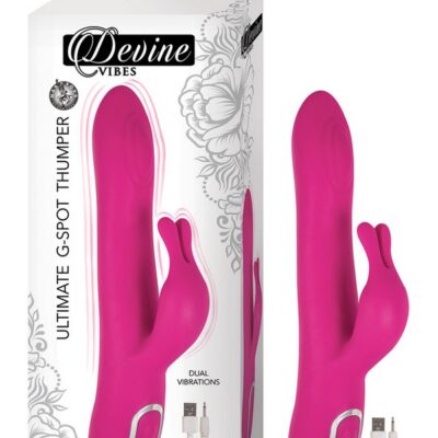 Devine Vibes Ultimate G-Spot Thumper pink rechargeable rabbit vibrator by Nasstoys