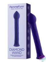 Femmefunn Diamond Wand dark purple flexible silicone g-spot vibrator by Femmefunn