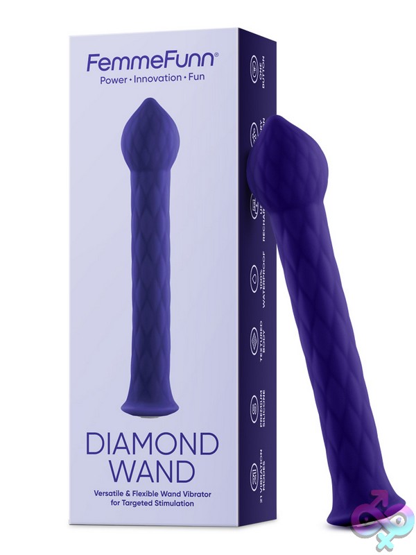 Discreet-Toys-Diamond-Wand-Dark-Purple-Nu-Ff-1015-2D Femmefunn Diamond Wand Dark Purple Flexible Silicone G-Spot Vibrator By Femmefunn