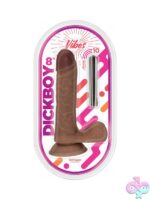 Realistic 8-inch chocolate-toned vibrating dildo with suction cup base by Hott Products