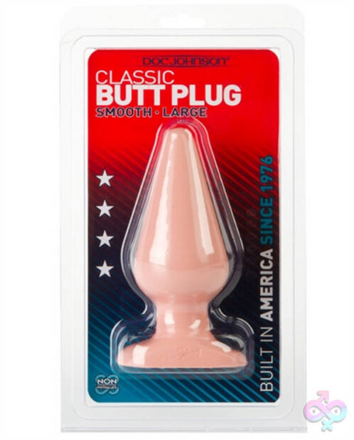 Doc Johnson Sex Toys - Classic Butt Plug Smooth - Large - White