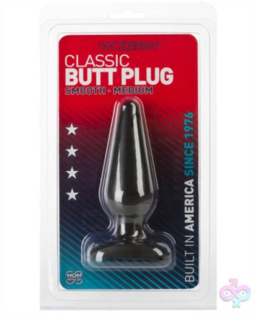 Doc Johnson Sex Toys - Classic Butt Plug Smooth - Medium - Black