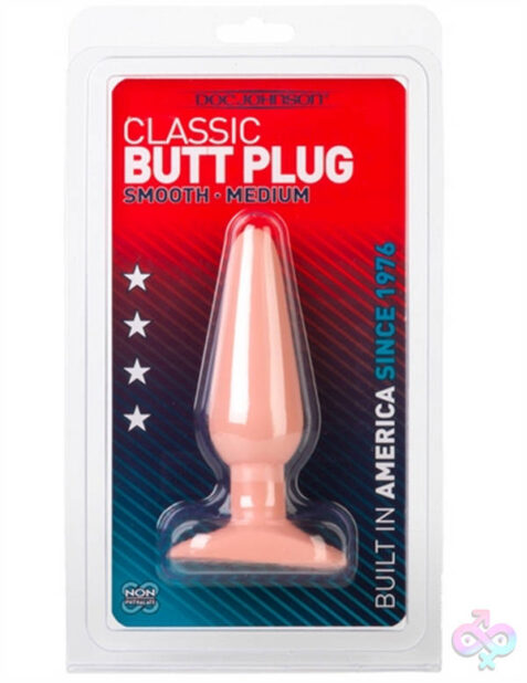 Doc Johnson Sex Toys - Classic Butt Plug Smooth - Medium - White