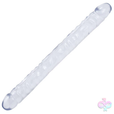 Crystal Jellies 18 Inch Double Dong in purple by Doc Johnson — phthalate-free dual penetration dildo