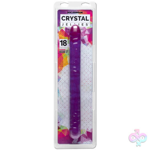 Doc Johnson Sex Toys - Crystal Jellies 18 Inch Double Dong - Purple