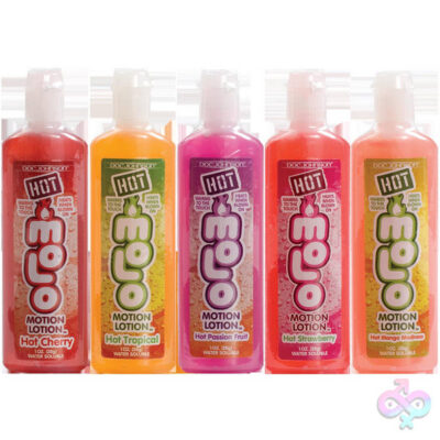 Hot Motion Lotion Molo 5-Pack by Doc Johnson — warming lickable massage lotion in assorted fruit flavors