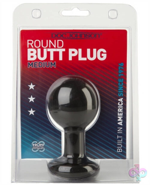 Doc Johnson Sex Toys - Round Butt Plug - Medium - Black