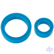 Doc Johnson Sex Toys - Titanmen Cock Ring Platinum Silicone Double Pack - Blue