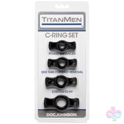 Doc Johnson Sex Toys - Titanmen Cock Ring Set - Black