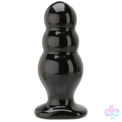 TitanMen Tool Master #4 Black graduated anal plug by Doc Johnson — triple-bubble design, 6.5 inches