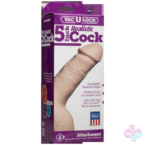 Doc Johnson Sex Toys - Vac-U-Lock 5-Inch Realistic Cock - White