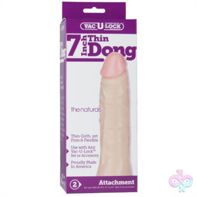 Doc Johnson Sex Toys - Vac-U-Lock 7 Inch Thin Dong - the Naturals