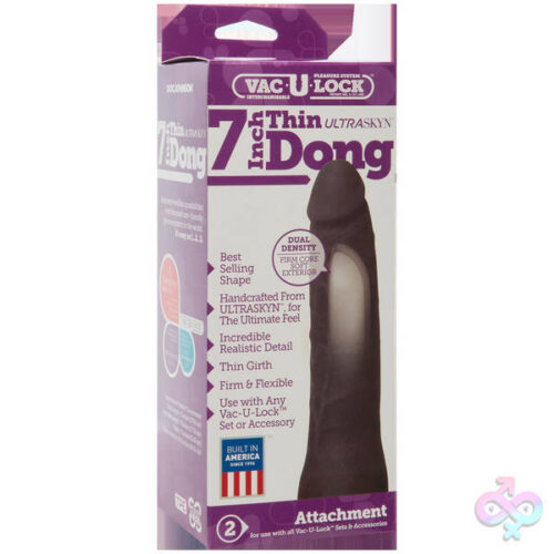 Doc Johnson Sex Toys - Vac-U- Lock 7-Inch Ur3 Thin Dong - Black