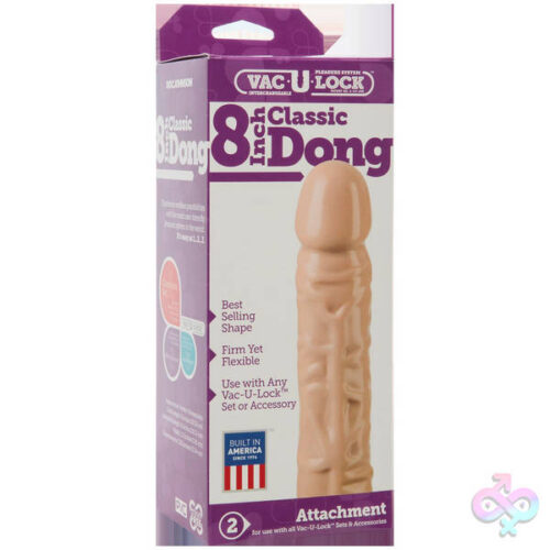 Doc Johnson Sex Toys - Vac-U-Lock 8 Inch Classic Dong - White